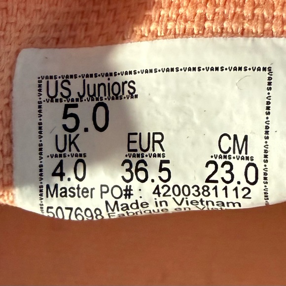 New Vans Classic Slip-On Glitter Sneakers Apricot Nectar Pink- 5y/6.5w - Picture 6 of 8